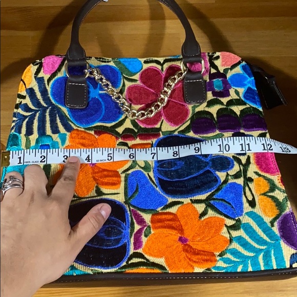 ‼️ BRIGHT 💯% LEATHER HAND EMBROIDERED PURSE - Picture 7 of 15
